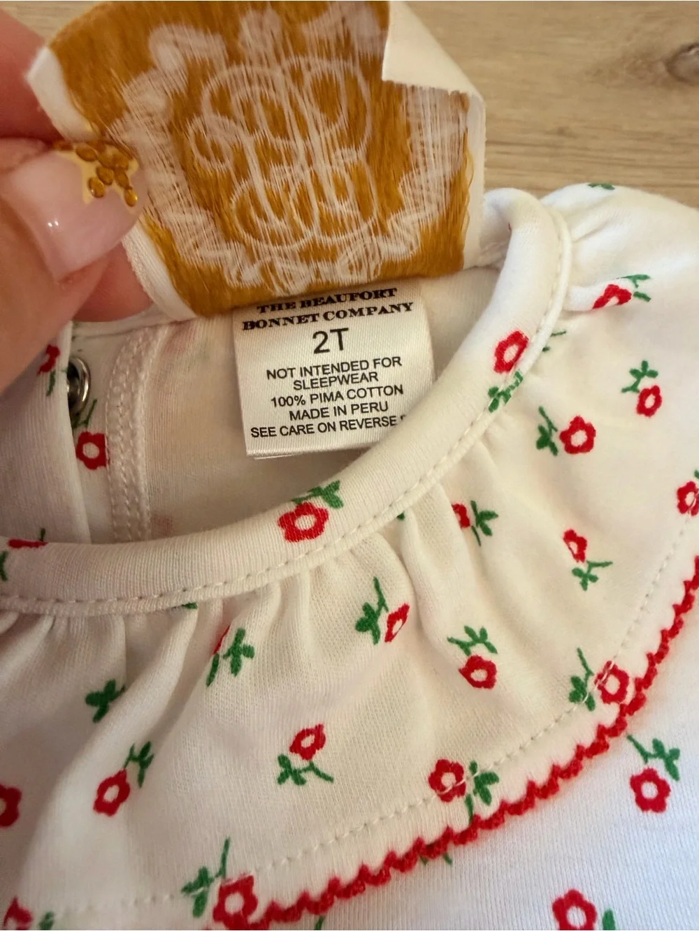 The Beaufort Bonnet Company Cream One-Piece with Red Floral Print